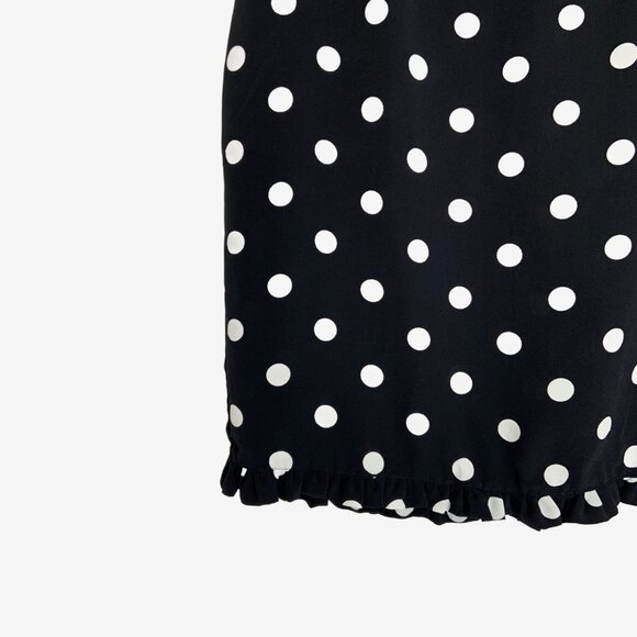Vintage Black and White Polka Dot Print Skirt / size Medium - Picture 4 of 7